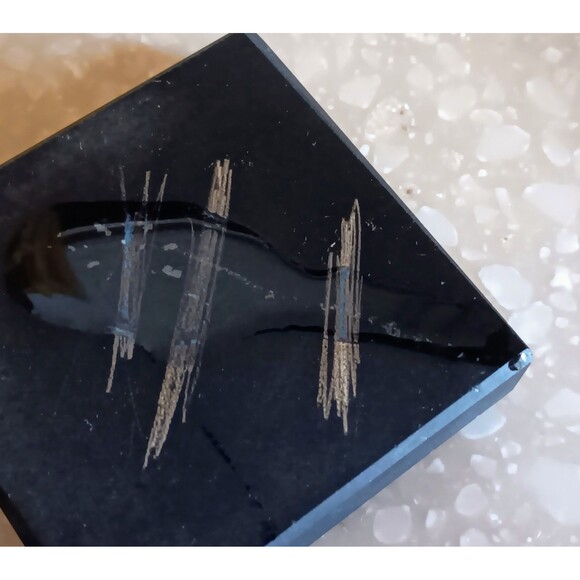 Artisan Sterling Silver Blue Lace Agate & Black Onyx Cross Bracelet 7.5 in - Picture 8 of 11